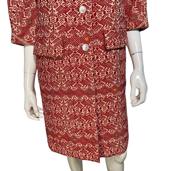 Vintage 1960’s Red Tapestry Jacket Coat Small/Medium - Picture 4 of 8
